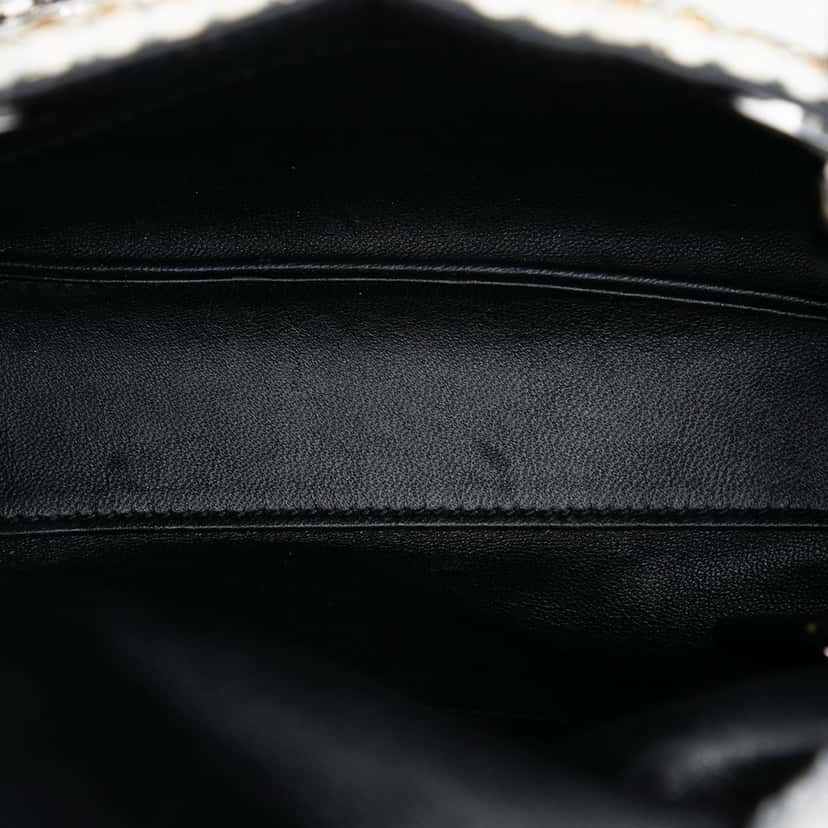 Dior Mini Metallic Leather Woven Tweed Lady Dior Gold Very good condition - Back View