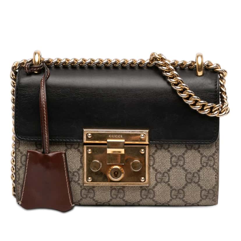 Gucci Small GG Supreme Padlock Crossbody Beige Very good condition - Front View
