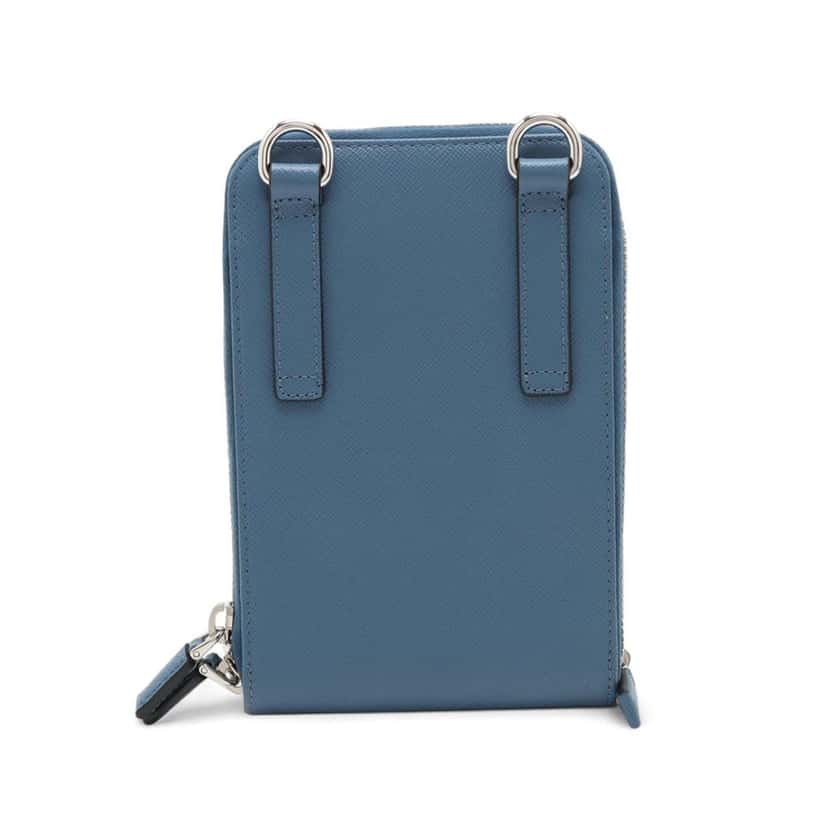 Prada Saffiano Smartphone Case Blue Leather Very good condition - Back View