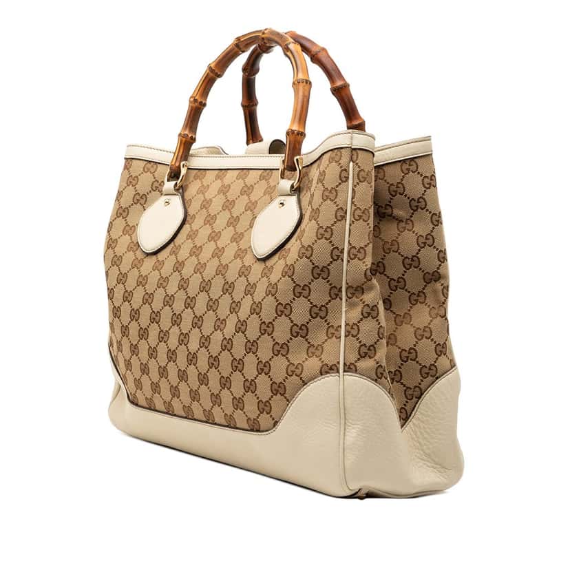 Gucci Medium GG Canvas Bamboo Diana Tote Beige Very good condition - Back View