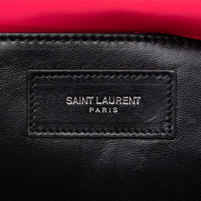 Saint Laurent Smooth Calfskin Monogram Cassandre Clutch Pink Leather Very good condition - Box View