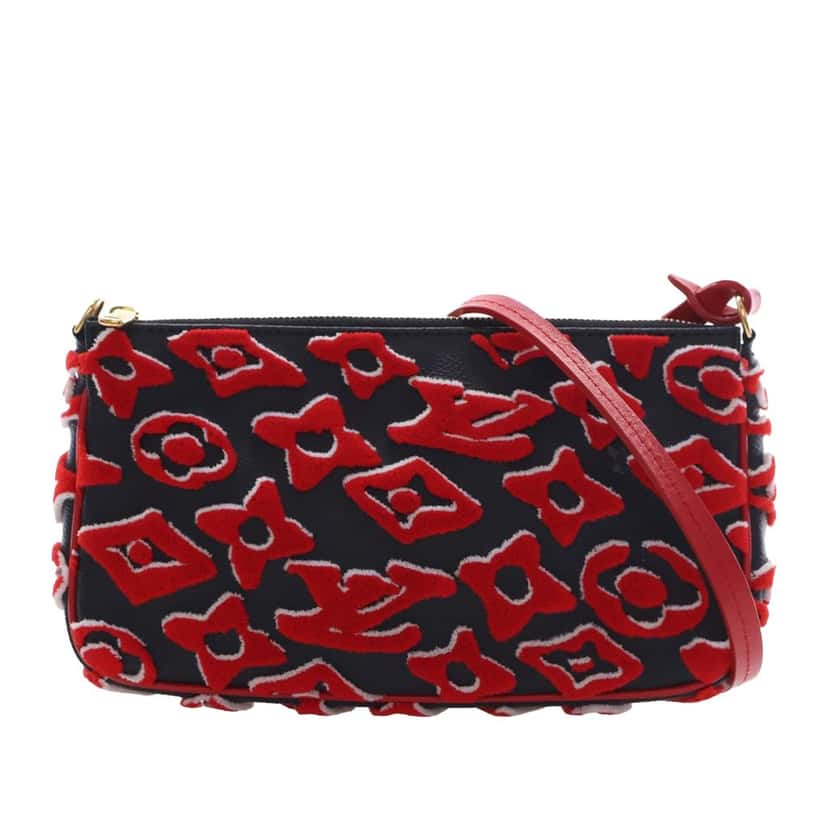 Louis Vuitton Urs Fischer Monogram Tuffetage Pochette Accessoires Red Very good condition - Front View