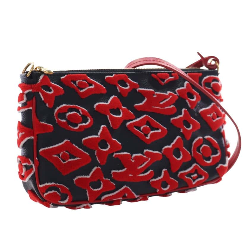 Louis Vuitton Urs Fischer Monogram Tuffetage Pochette Accessoires Red Very good condition - Back View