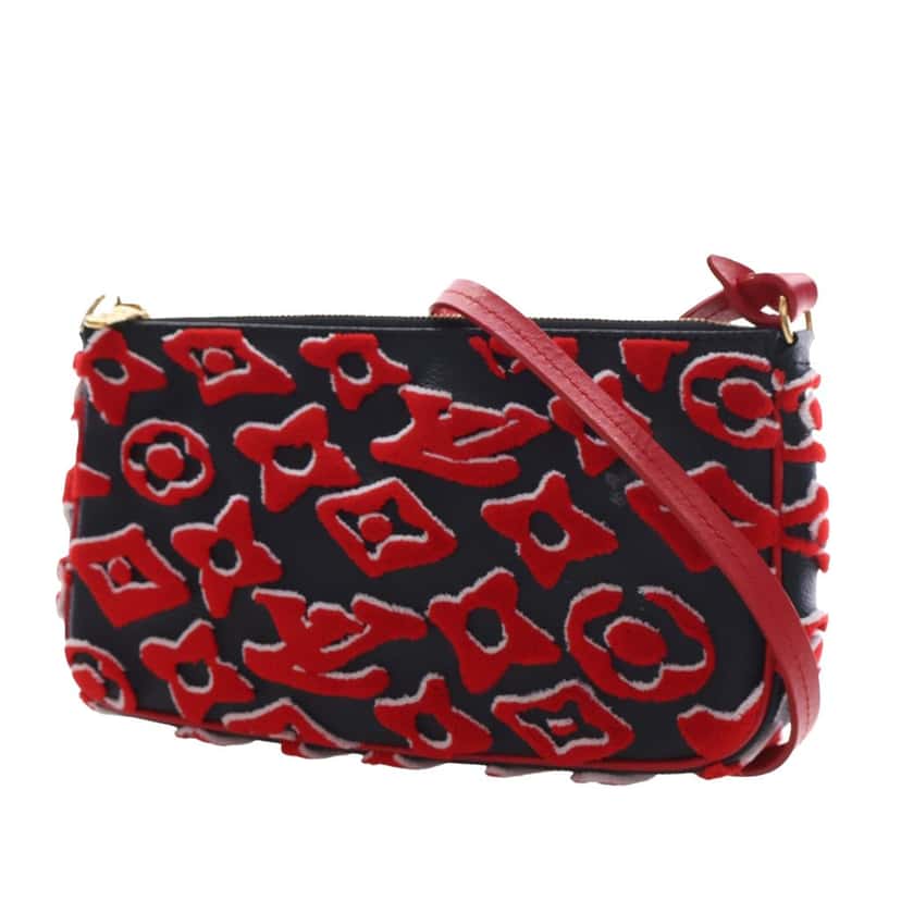 Louis Vuitton Urs Fischer Monogram Tuffetage Pochette Accessoires Red Very good condition - Inside View