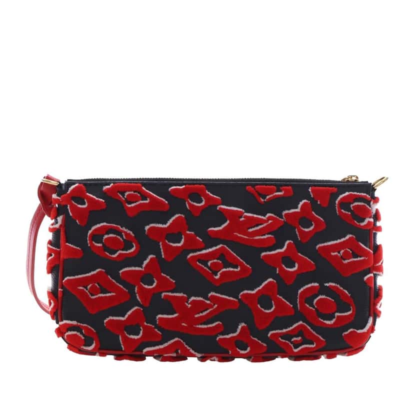 Louis Vuitton Urs Fischer Monogram Tuffetage Pochette Accessoires Red Very good condition - Model View