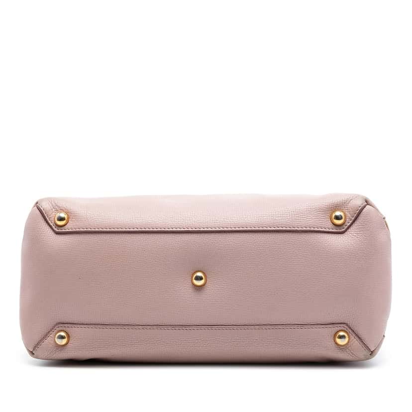 Burberry Medium Leather and House Check Banner Satchel Pink Leather Very good condition - Inside View