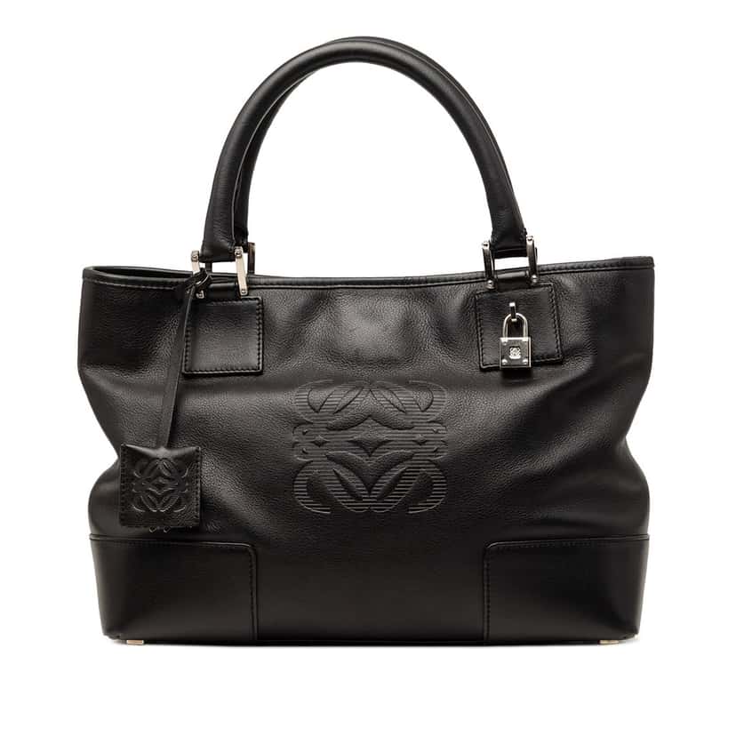 Loewe Leather Fusta 30 Tote Black Leather Very good condition - Front View