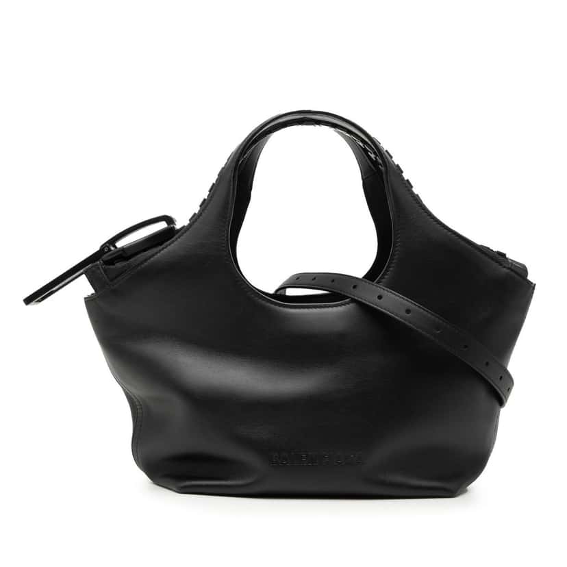Balenciaga Small Leather Megazip Satchel Black Leather Very good condition - Front View