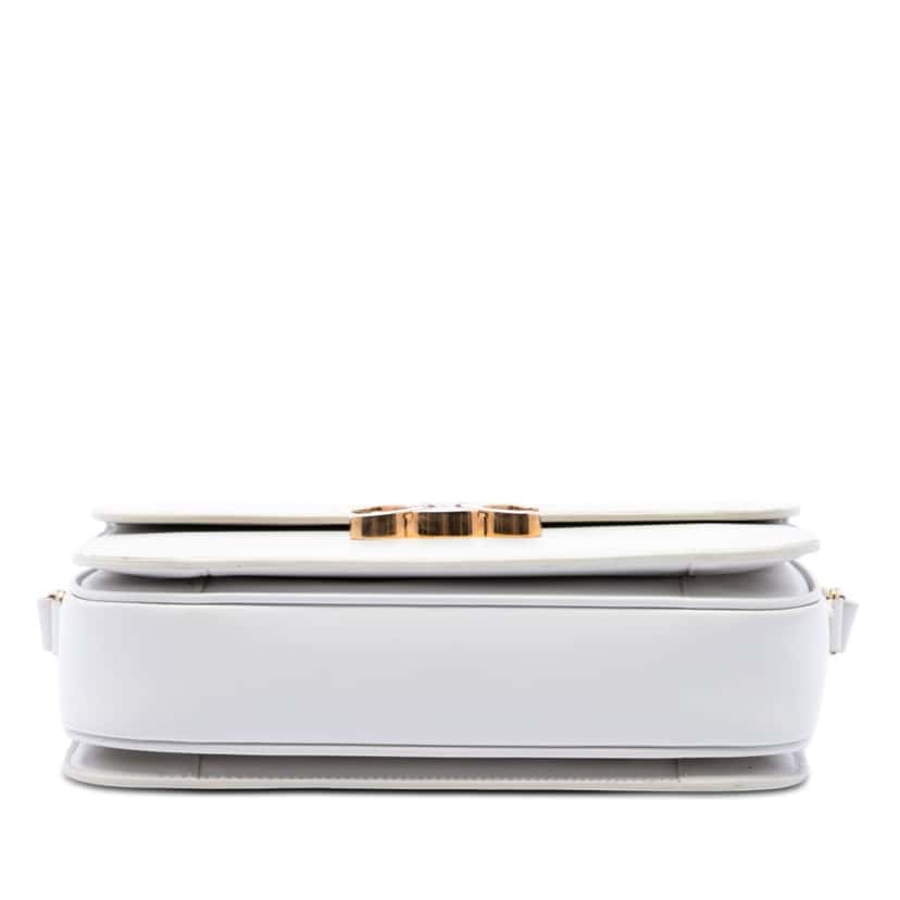 Celine Classique Shiny Calfskin Triomphe Crossbody White Leather Very good condition - Inside View