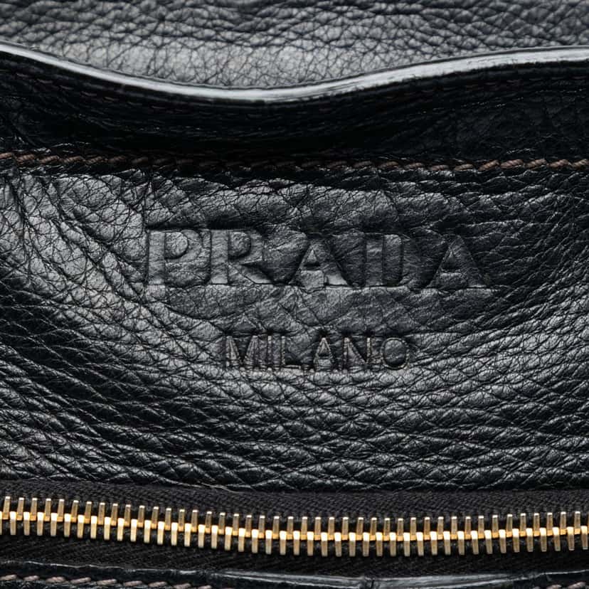Prada Cervo Deerskin Crossbody Black Leather Very good condition - Box View