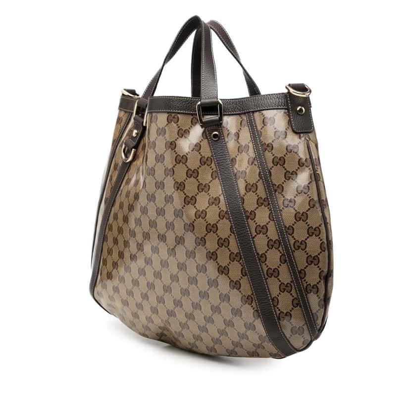 Gucci GG Crystal Abbey D Ring Convertible Tote Beige Very good condition - Back View