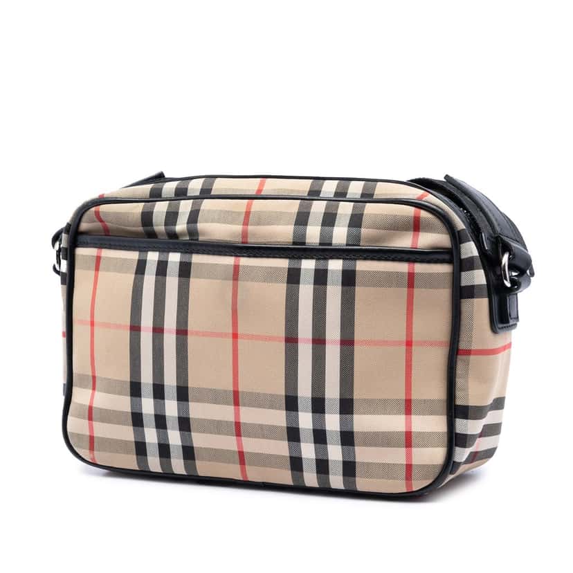 Burberry House Check Canvas Paddy Crossbody Beige Very good condition - Back View