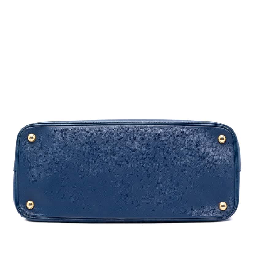 Prada Large Saffiano Lux Galleria Double Zip Tote Blue Leather Good condition - Inside View