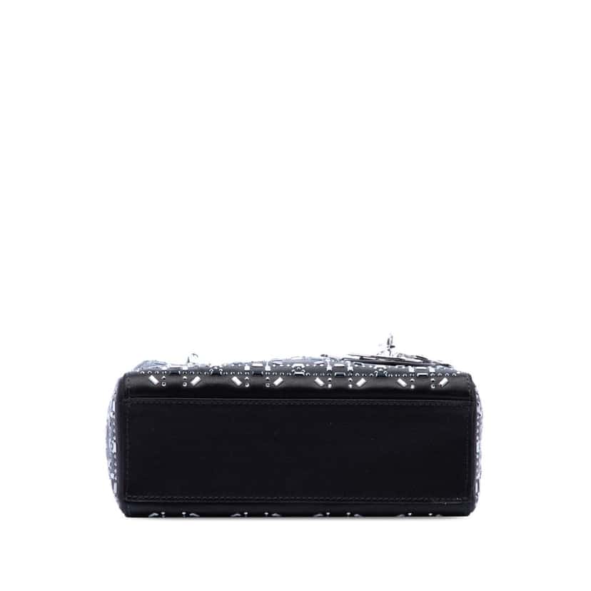 Dior Mini Velvet Cannage Strass Embellished Lady Dior Black Very good condition - Inside View