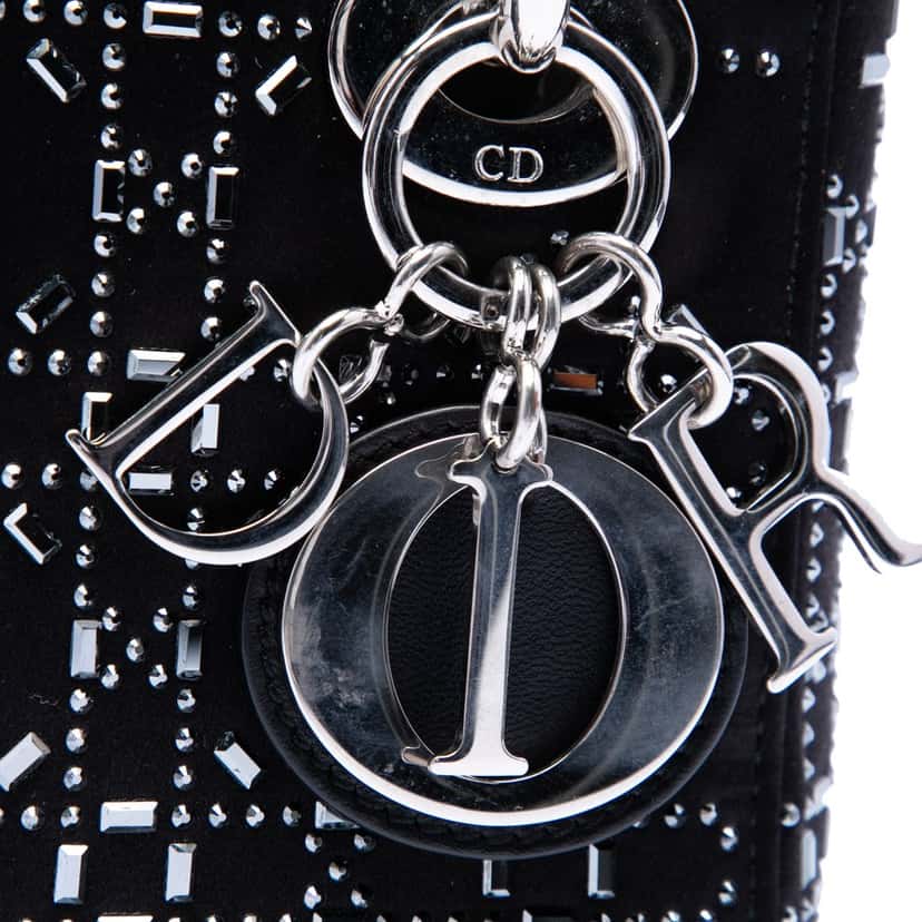 Dior Mini Velvet Cannage Strass Embellished Lady Dior Black Very good condition - Box View