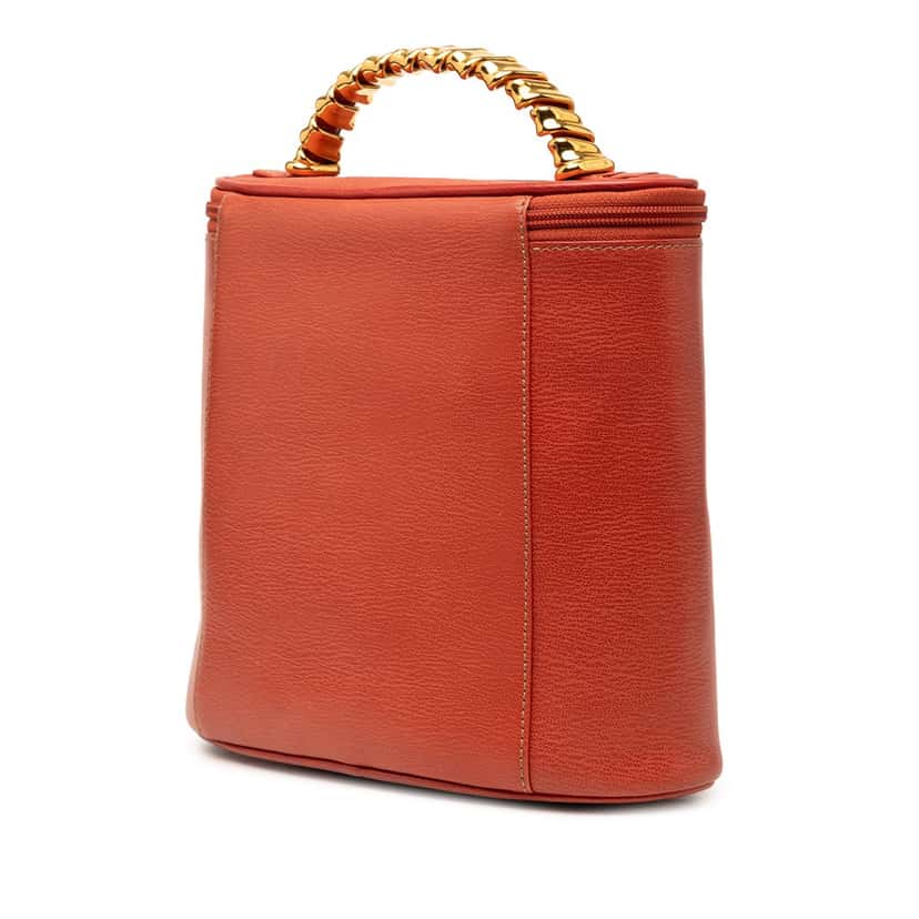 Loewe Leather Velasquez Twist Vanity Bag Orange Leather Very good condition - Back View