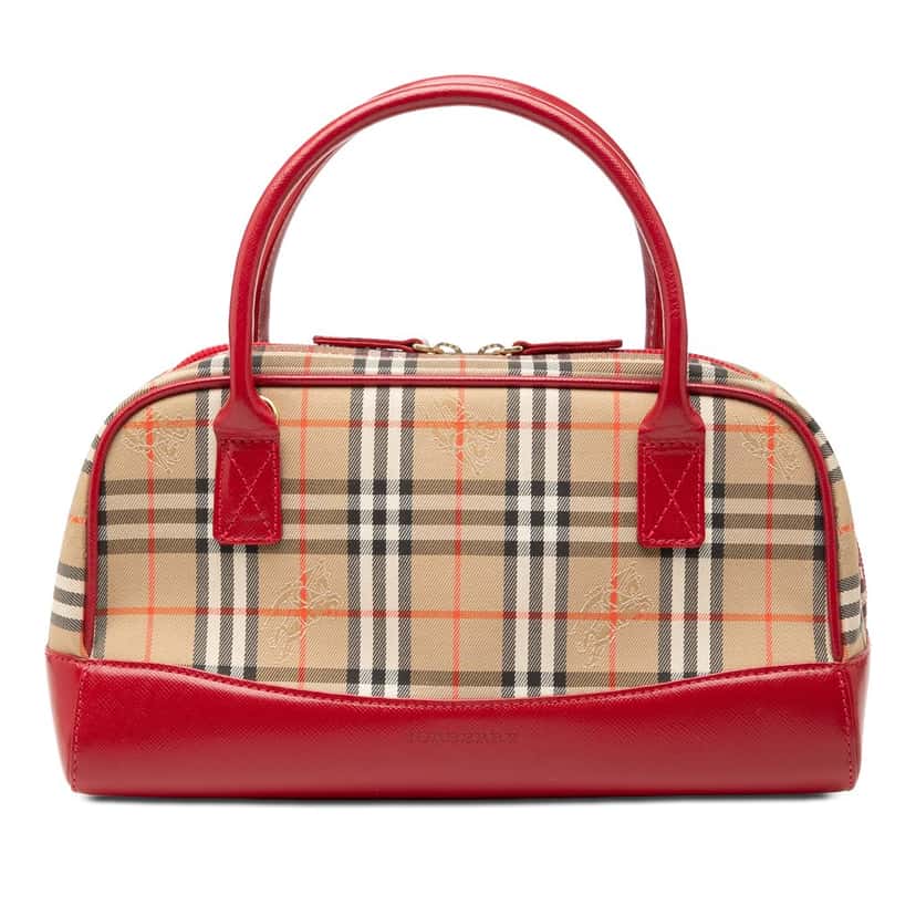 Burberry Haymarket Check Canvas Handbag Beige Very good condition - Front View