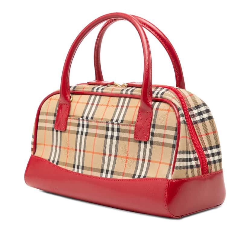 Burberry Haymarket Check Canvas Handbag Beige Very good condition - Back View