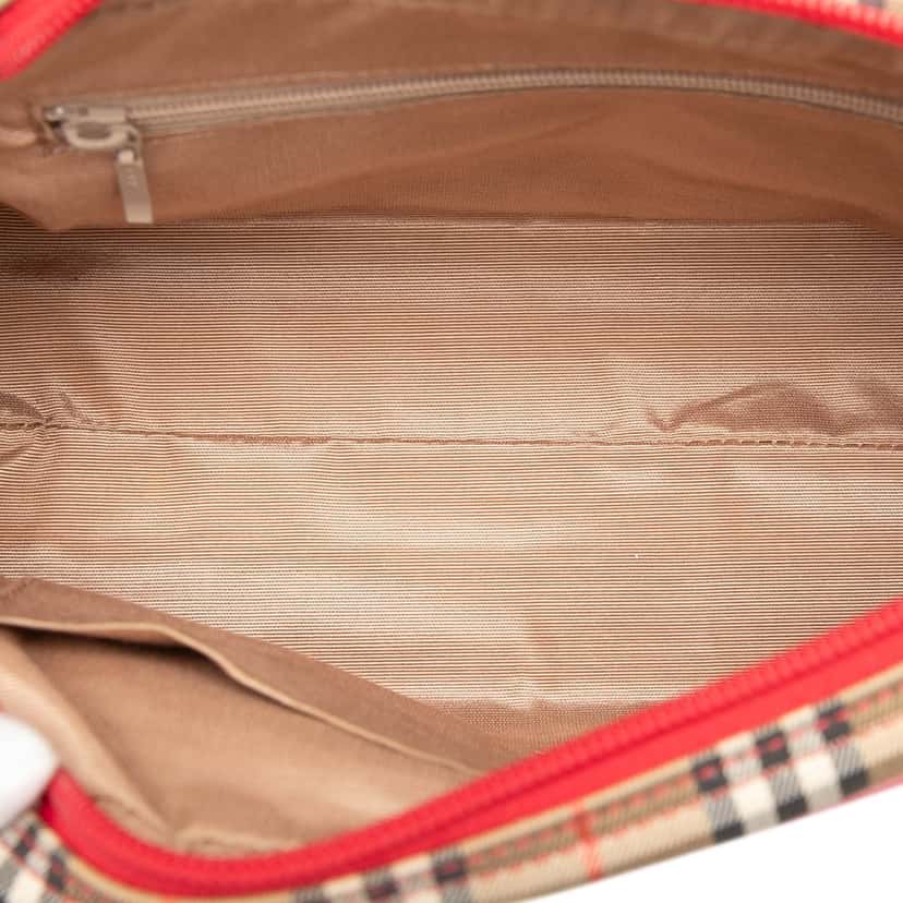 Burberry Haymarket Check Canvas Handbag Beige Very good condition - Model View