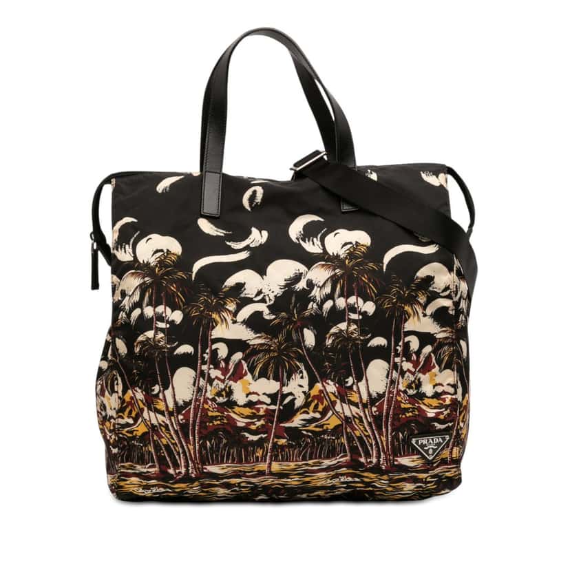 Prada Tessuto Stampato Satchel Black Very good condition - Front View