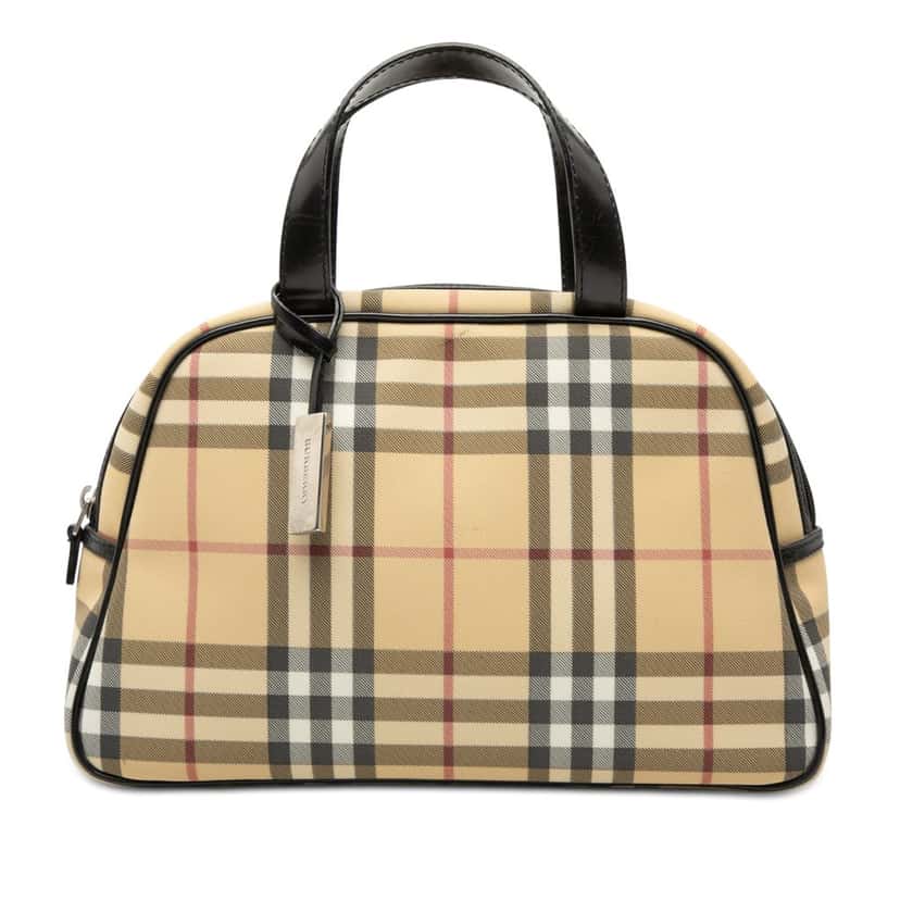 Burberry House Check Coated Canvas Handbag Beige Very good condition - Front View