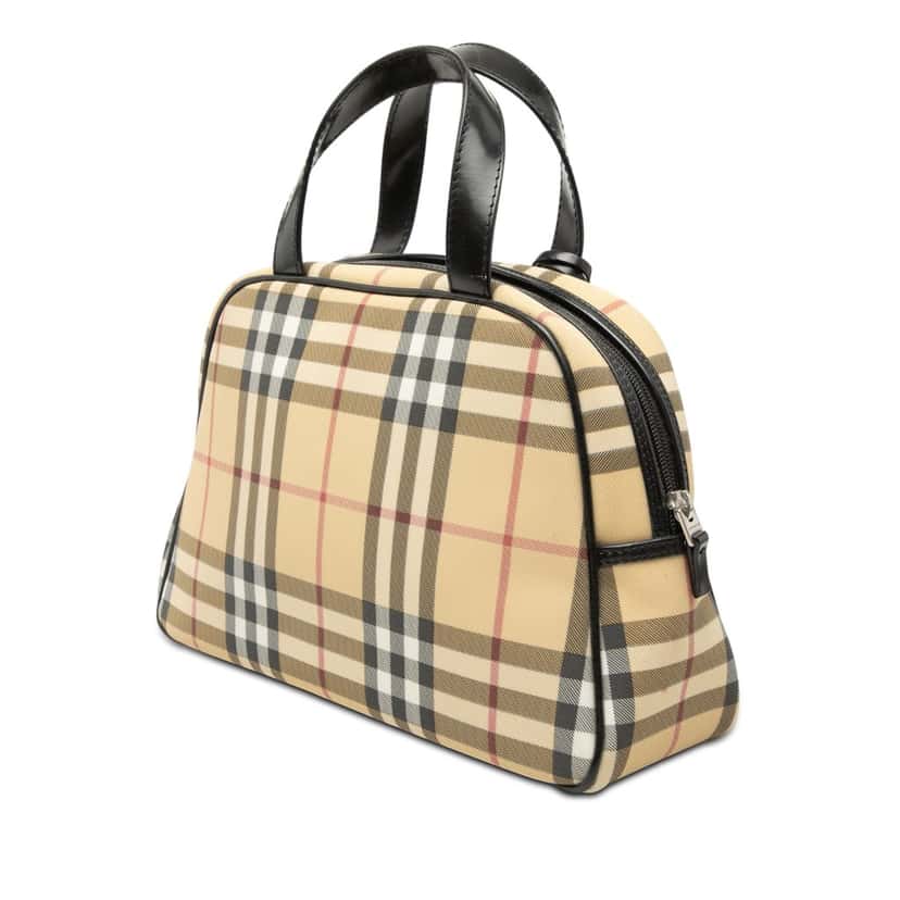 Burberry House Check Coated Canvas Handbag Beige Very good condition - Back View
