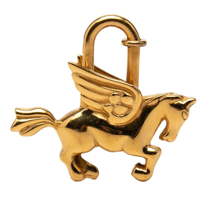 Hermès Gold Plated Pegasus Cadena Lock Charm Gold Metal Very good condition - Front View