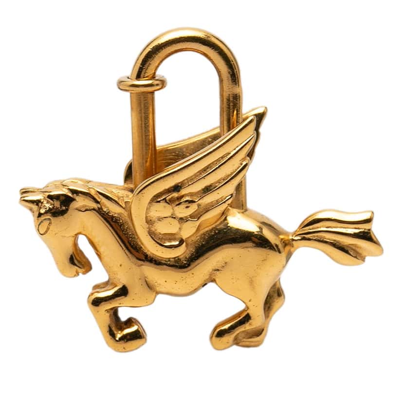 Hermès Gold Plated Pegasus Cadena Lock Charm Gold Metal Very good condition - Back View