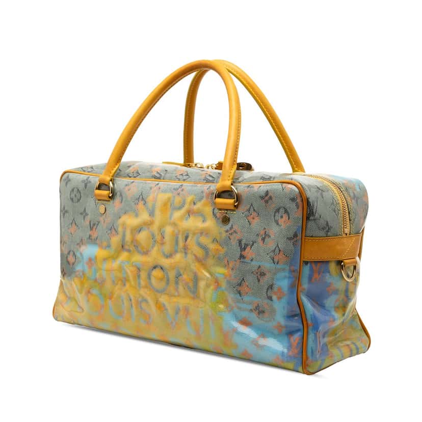 Louis Vuitton Monogram Pulp Line Weekender PM Yellow Plastic Very good condition - Back View