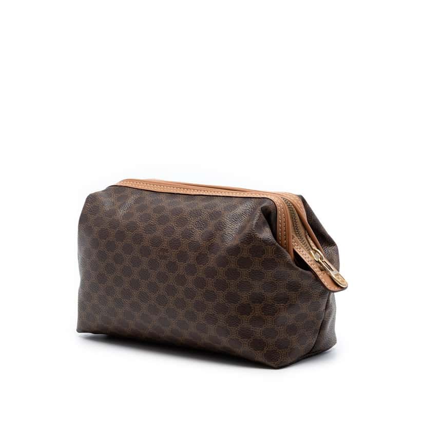 Celine Macadam Coated Canvas Clutch Brown Good condition - Back View