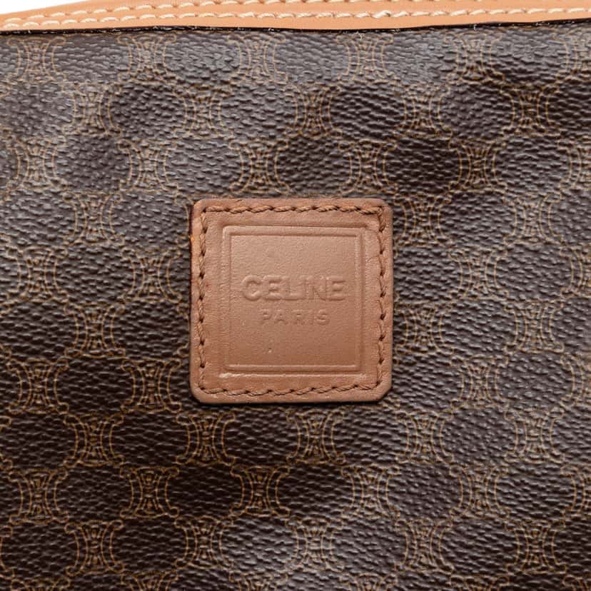 Celine Macadam Coated Canvas Clutch Brown Good condition - Box View