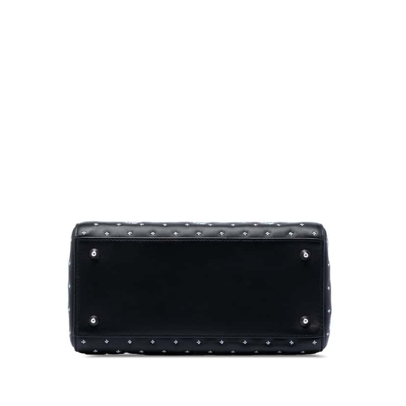 Dior Medium Calfskin Embroidered Flower Lady Dior Black Leather Very good condition - Inside View