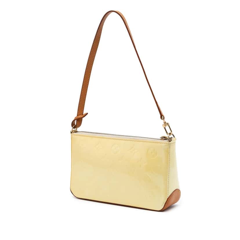 Louis Vuitton Monogram Vernis Mallory Square Yellow Leather Very good condition - Back View