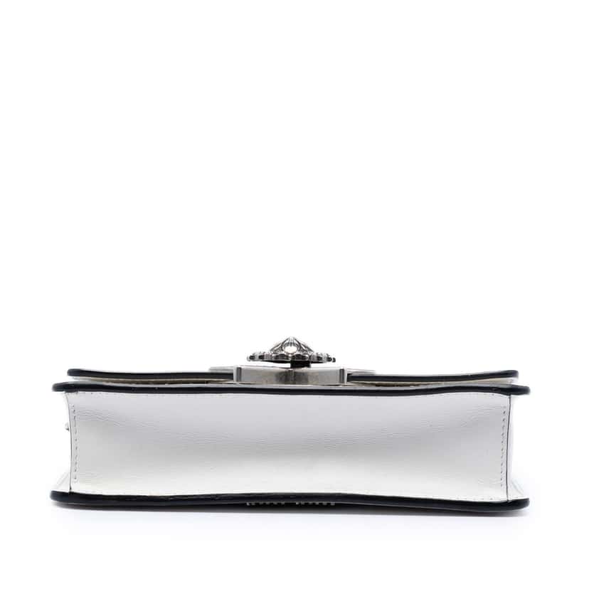 Miu Miu Smooth Leather Star Crystal Embellished Crossbody White Leather Very good condition - Inside View