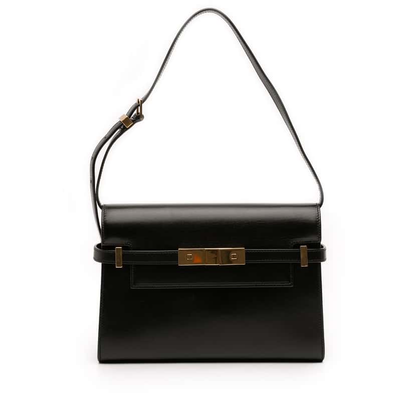 Saint Laurent Small Leather Manhattan Shoulder Bag Black Leather Very good condition - Front View