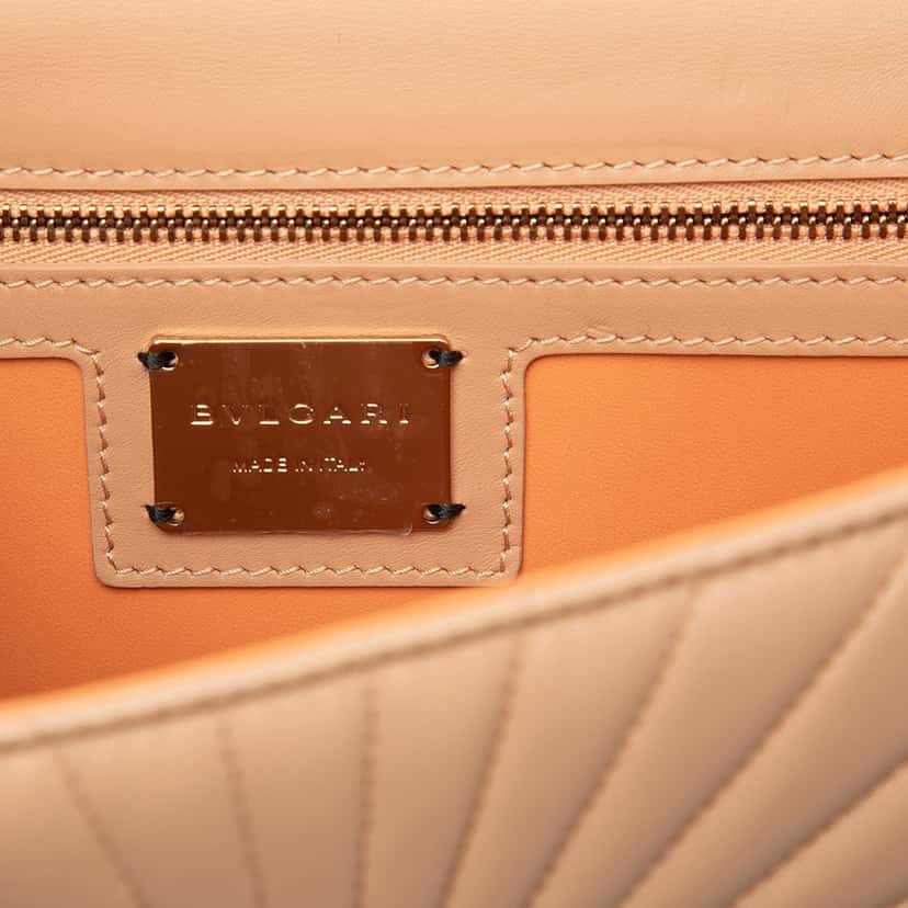 Bvlgari Quilted Smooth Calfskin Diamond Blast Serpenti Forever Crossbody Brown Leather Very good condition - Model View