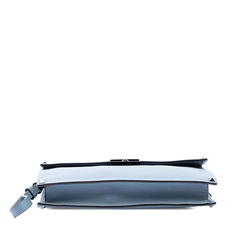 Valentino Leather Rockstud Wristlet Clutch Blue Leather Very good condition - Inside View