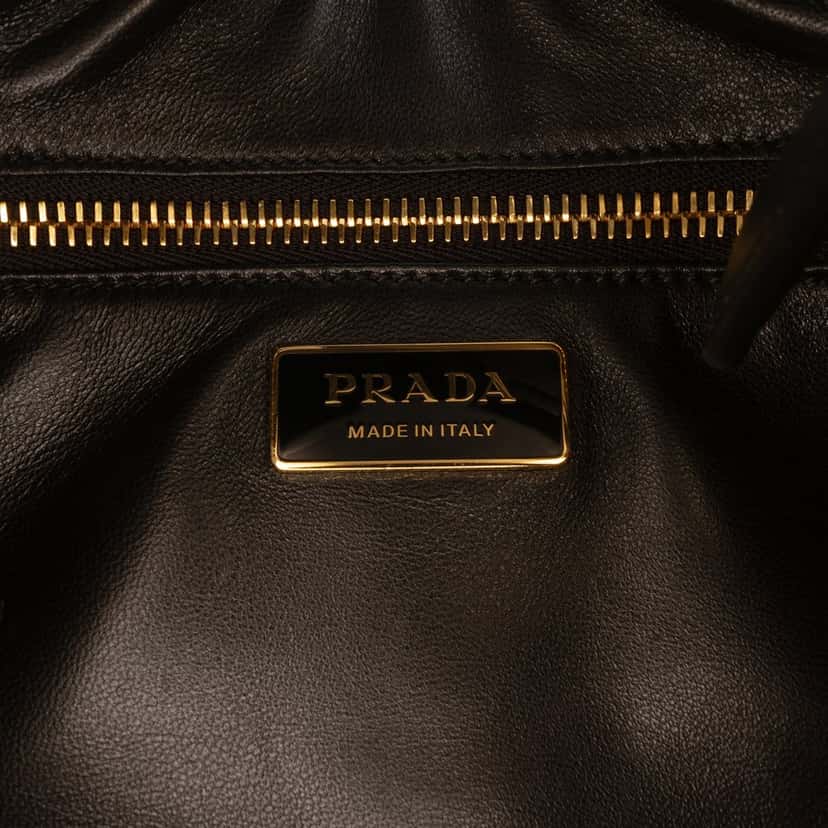 Prada Medium Leather Aimee Shoulder Bag Black Leather Very good condition - Box View