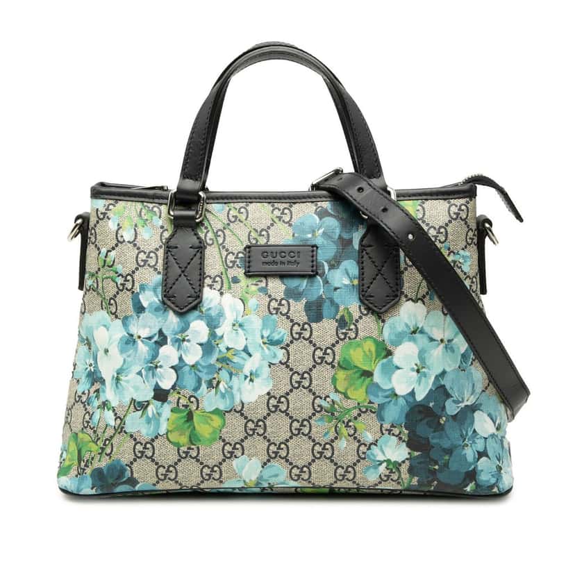 Gucci GG Supreme Blooms Zippered Tote Beige Very good condition - Front View