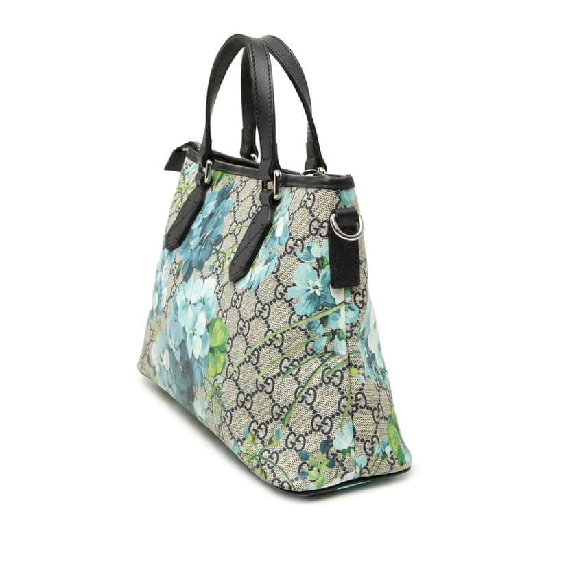 Gucci GG Supreme Blooms Zippered Tote Beige Very good condition - Back View