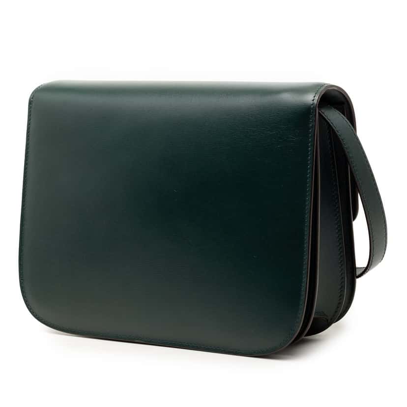 Celine Medium Calfskin Classic Box Green Leather Very good condition - Back View