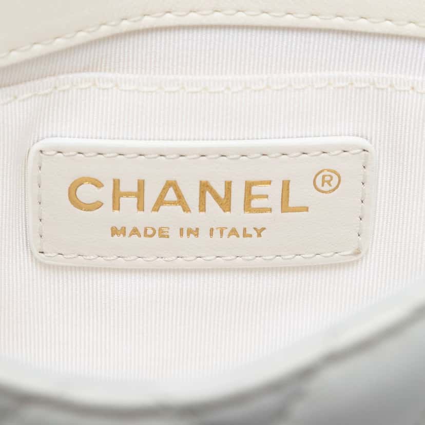 Chanel CC Quilted Lambskin Side Packs Flap White Leather Very good condition - Box View
