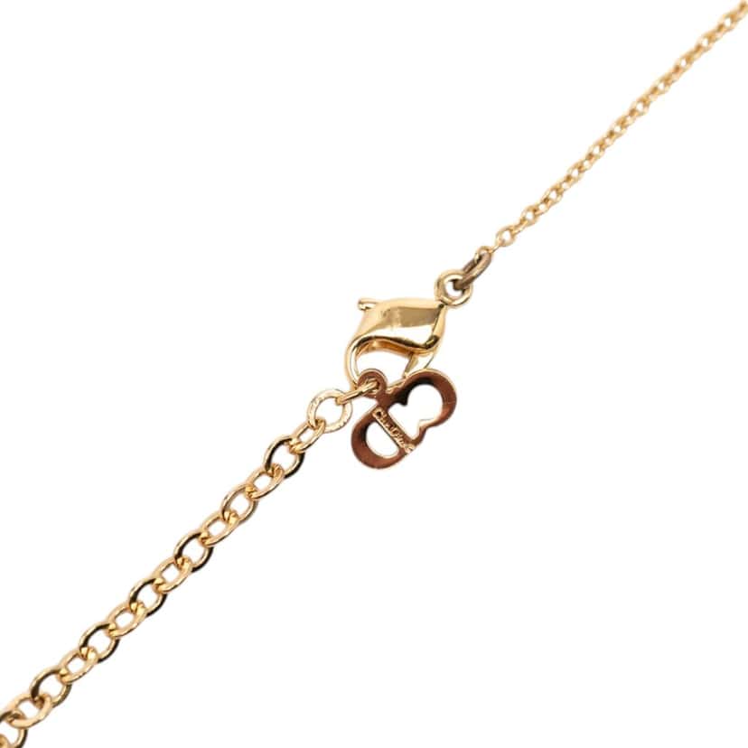 Dior Gold Plated CD Logo Heart Pendant Necklace Gold Metal Very good condition - Back View