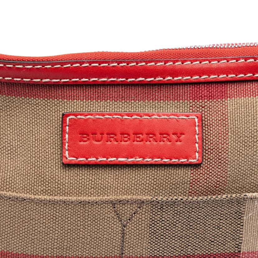 Burberry Medium Mega Check Canvas Ashby Bucket Bag Brown Very good condition - Box View