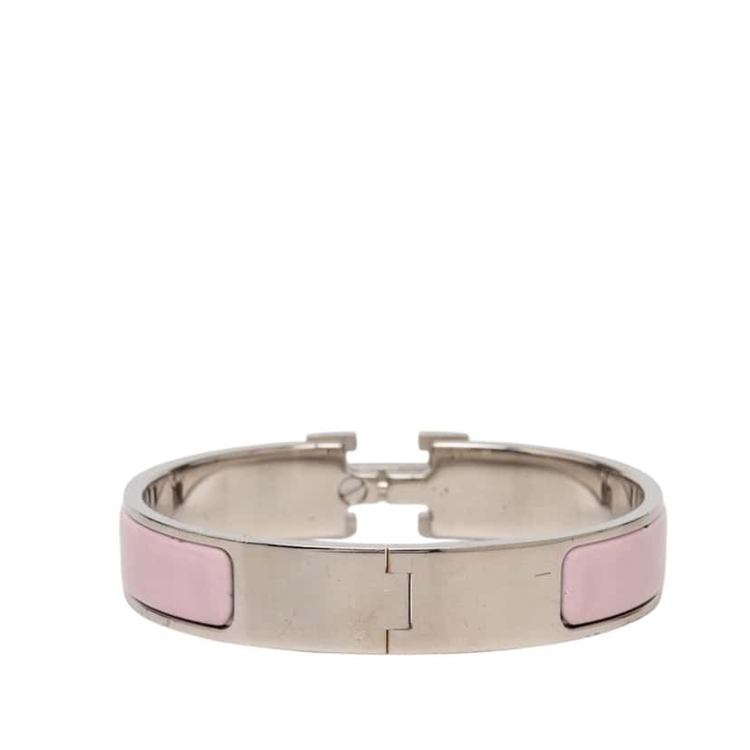 Hermès Narrow Enamel Clic H Bracelet PM Pink Very good condition - Inside View
