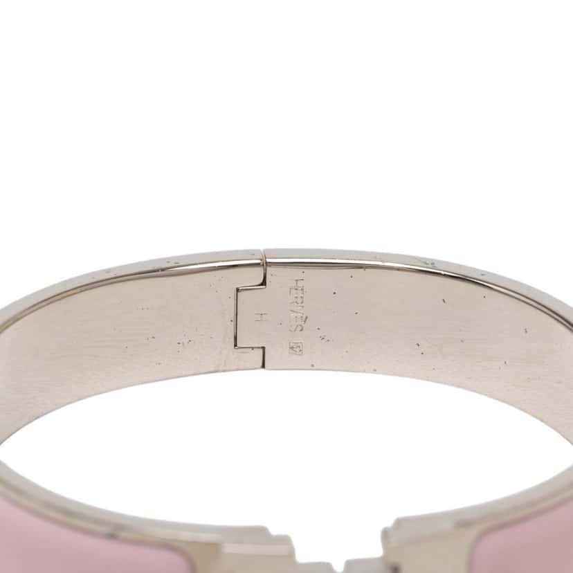 Hermès Narrow Enamel Clic H Bracelet PM Pink Very good condition - Model View