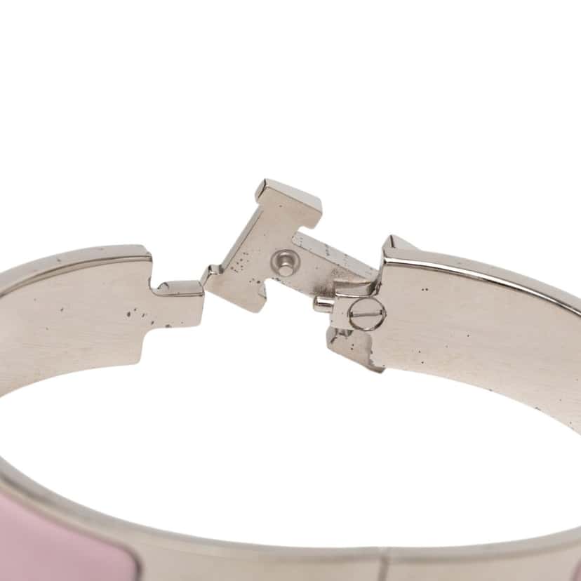 Hermès Narrow Enamel Clic H Bracelet PM Pink Very good condition - Box View