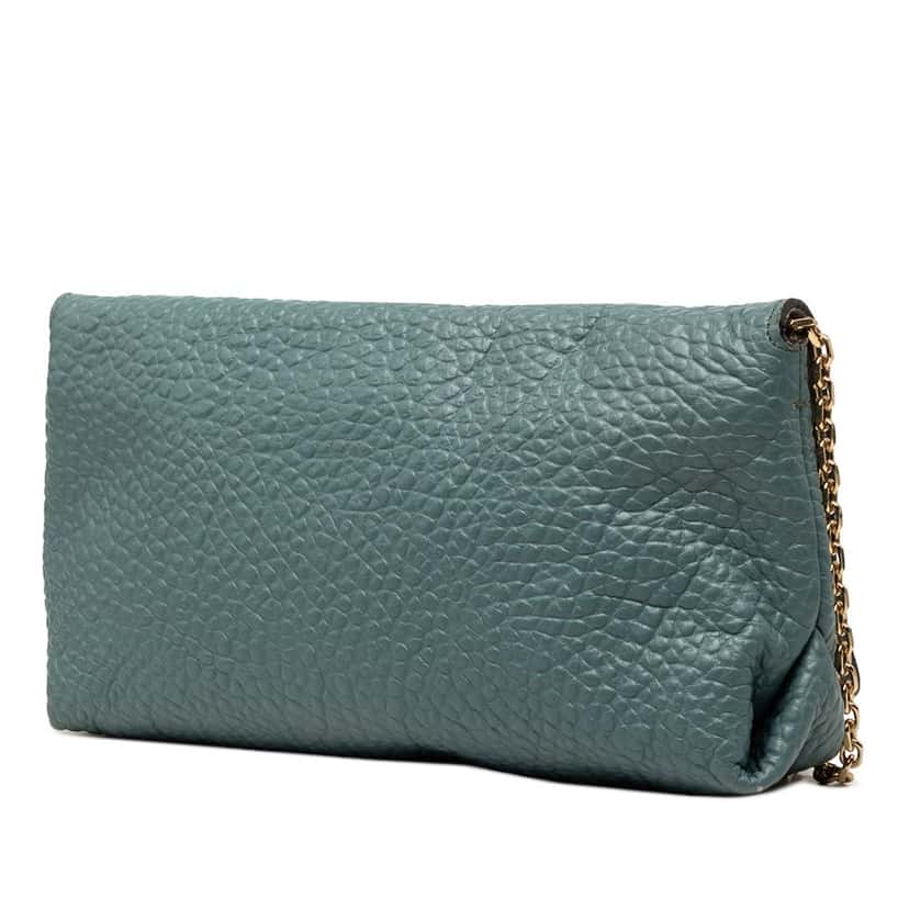 Burberry Medium Grained Calfskin Mildenhall Crossbody Blue Leather Very good condition - Back View