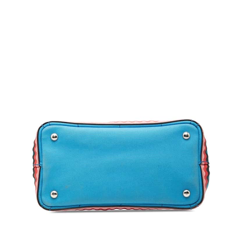Prada Small Canvas Canapa Nautical Patch Satchel Blue Very good condition - Inside View