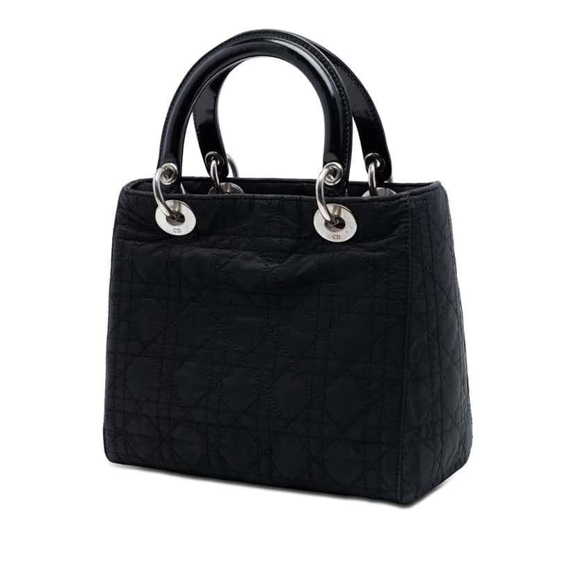 Dior Medium Nylon Cannage Lady Dior Black Very good condition - Back View
